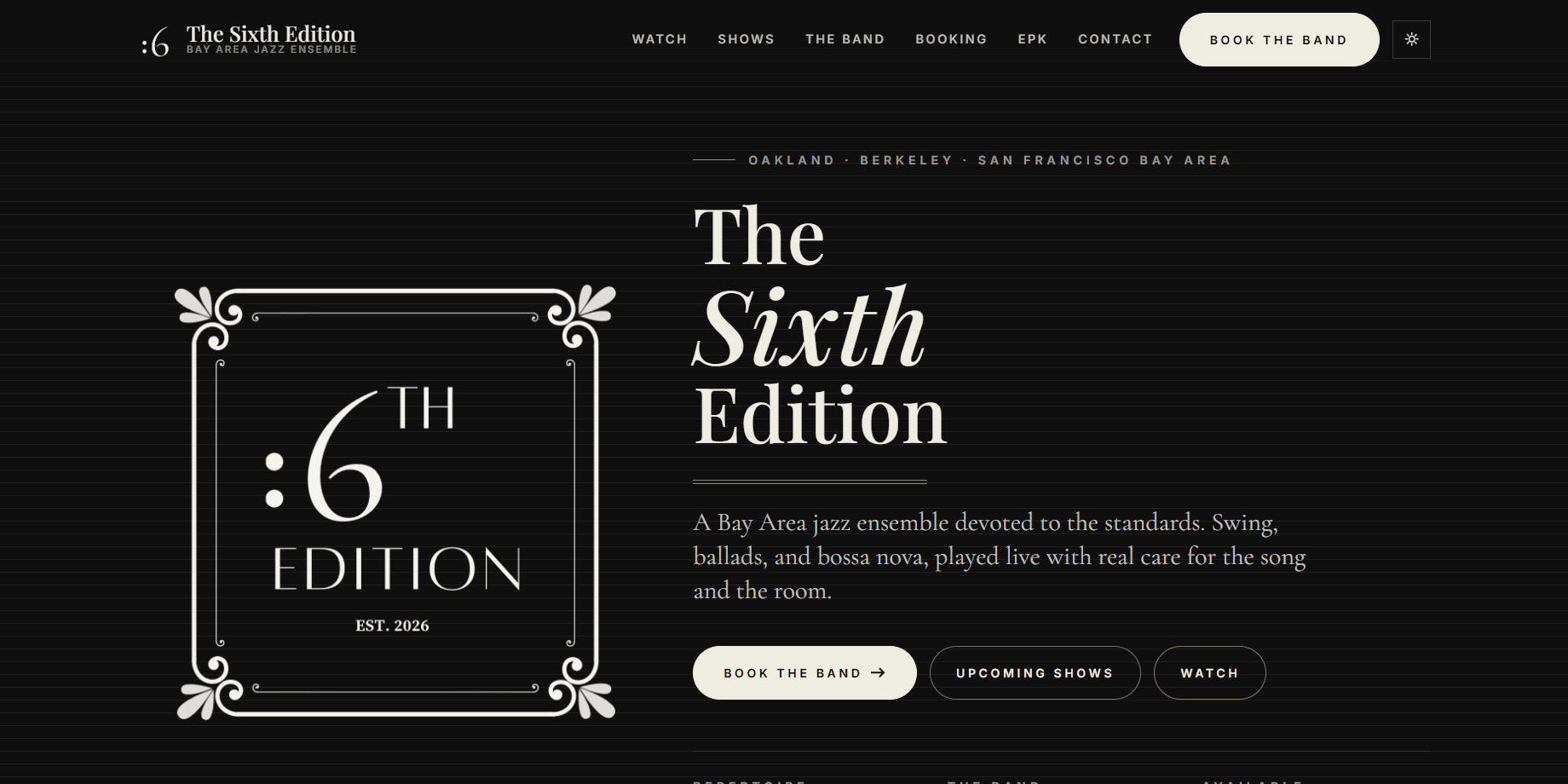 The Sixth Edition, homepage screenshot